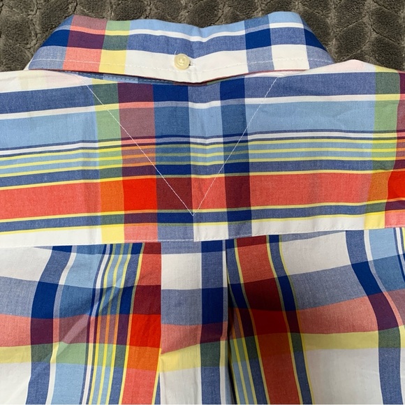 Tommy Hilfiger Shirt Mens Medium Red Blue Yellow Long Sleeve Button Down Plaid - Picture 6 of 10